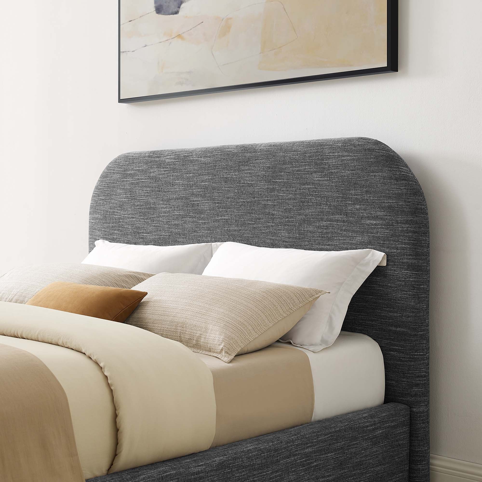 Heather Upholstered Full Bed, Slate