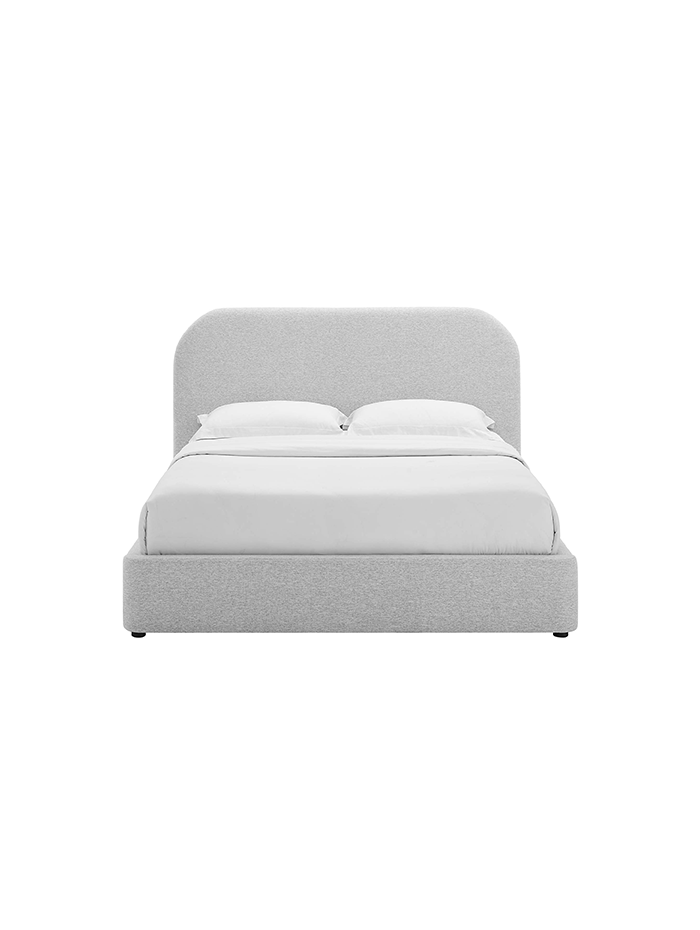 Heather Upholstered Queen Bed, Light Gray