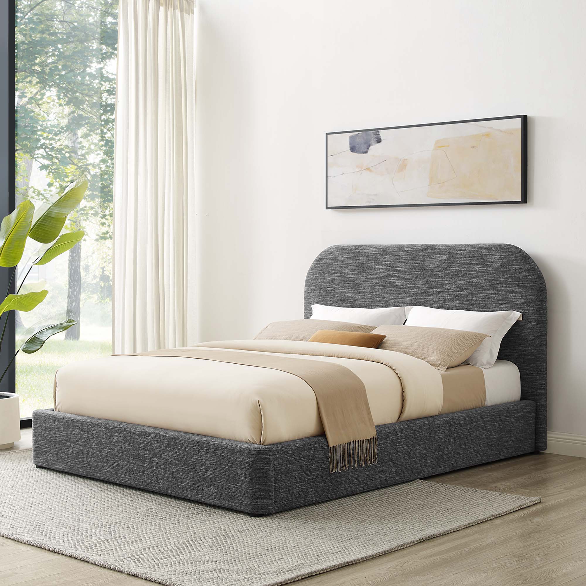 Heather Upholstered King Bed, Slate