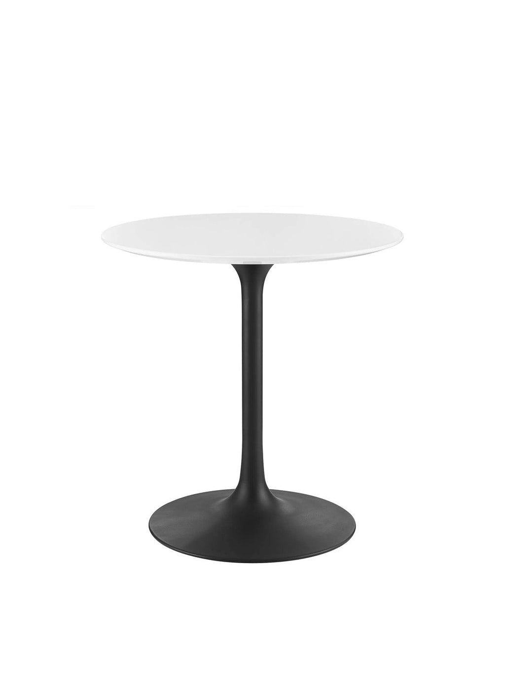 Lily 28 Round White Dining Table, black base