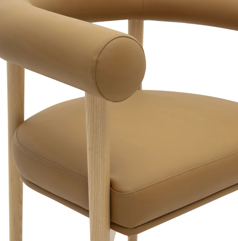 Para Vegan Leather Dining Chair, Cognac