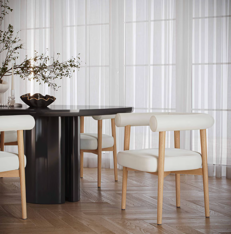 Para Vegan Leather Dining Chair, White