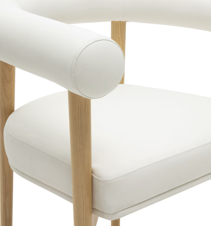 Para Vegan Leather Dining Chair, White