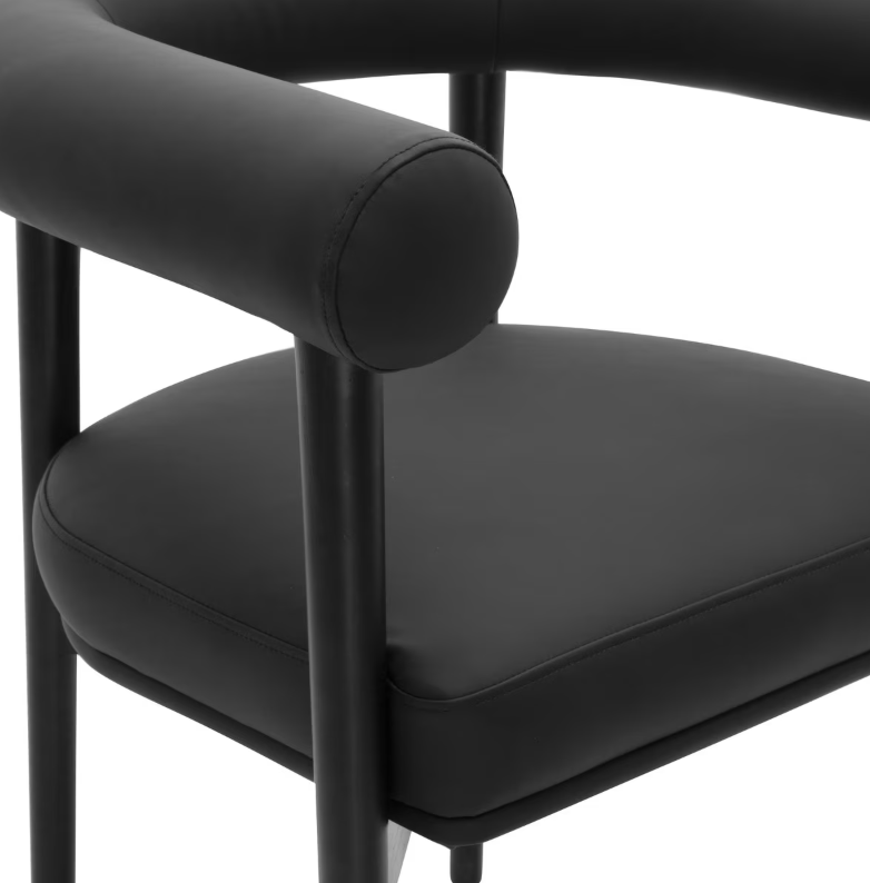 Para Vegan Leather Dining Chair, Black
