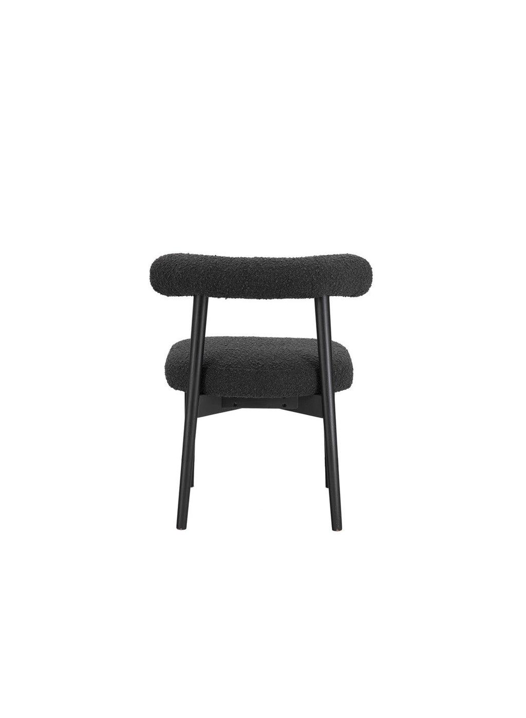 Almond Boucle Side Chair, Black