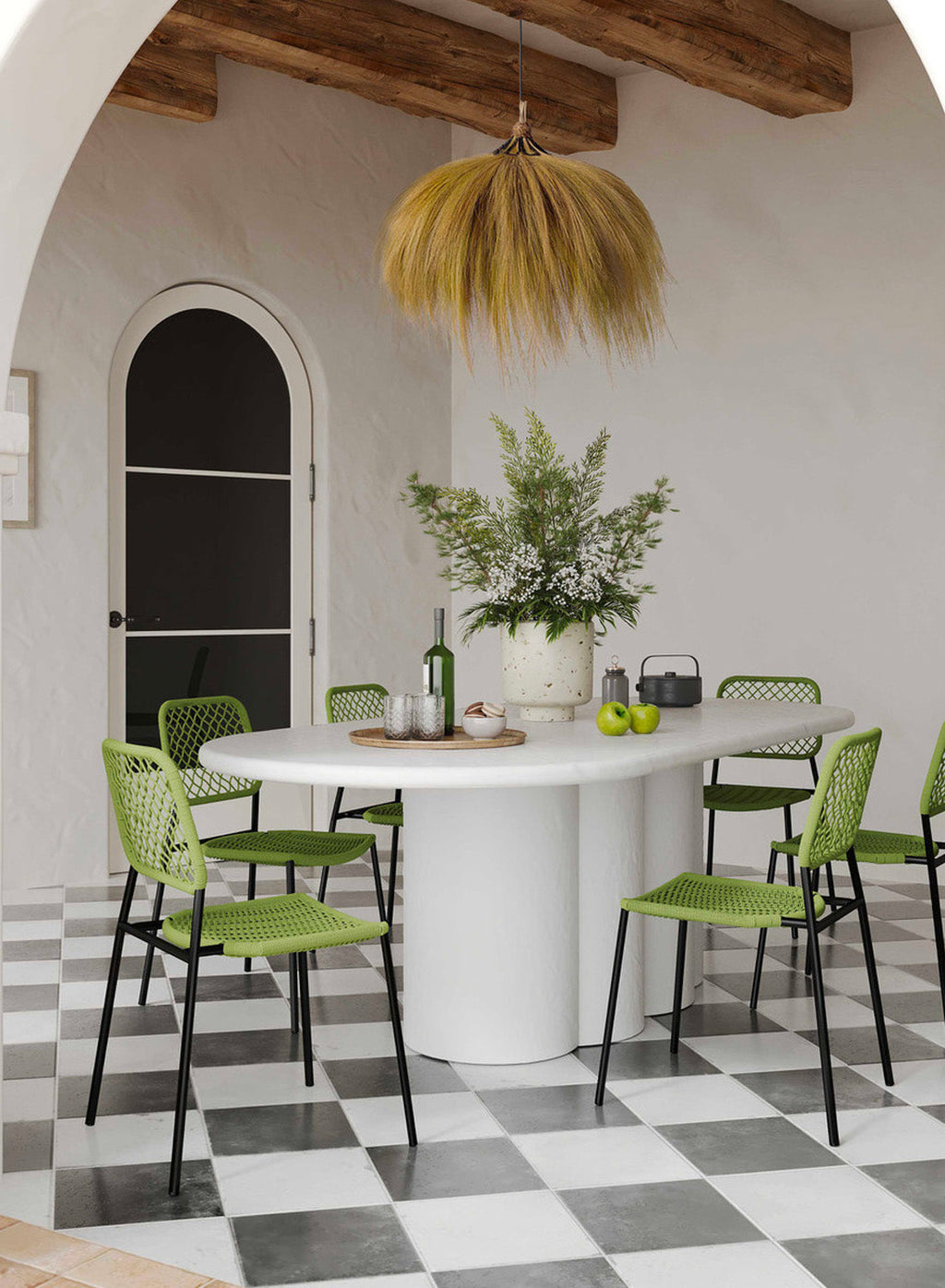 Avery Oval Dining Table, White