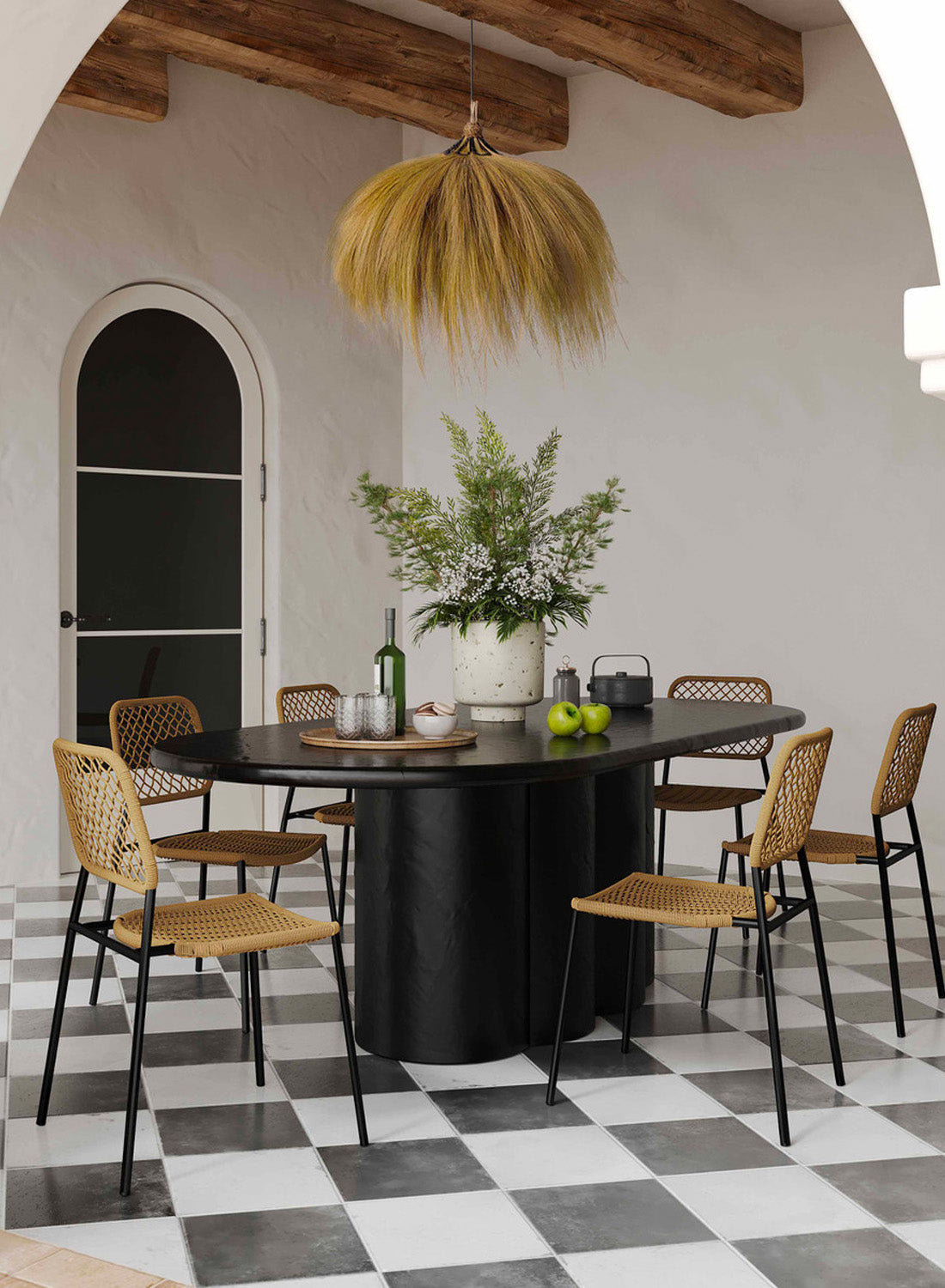 Avery Oval Dining Table, Black