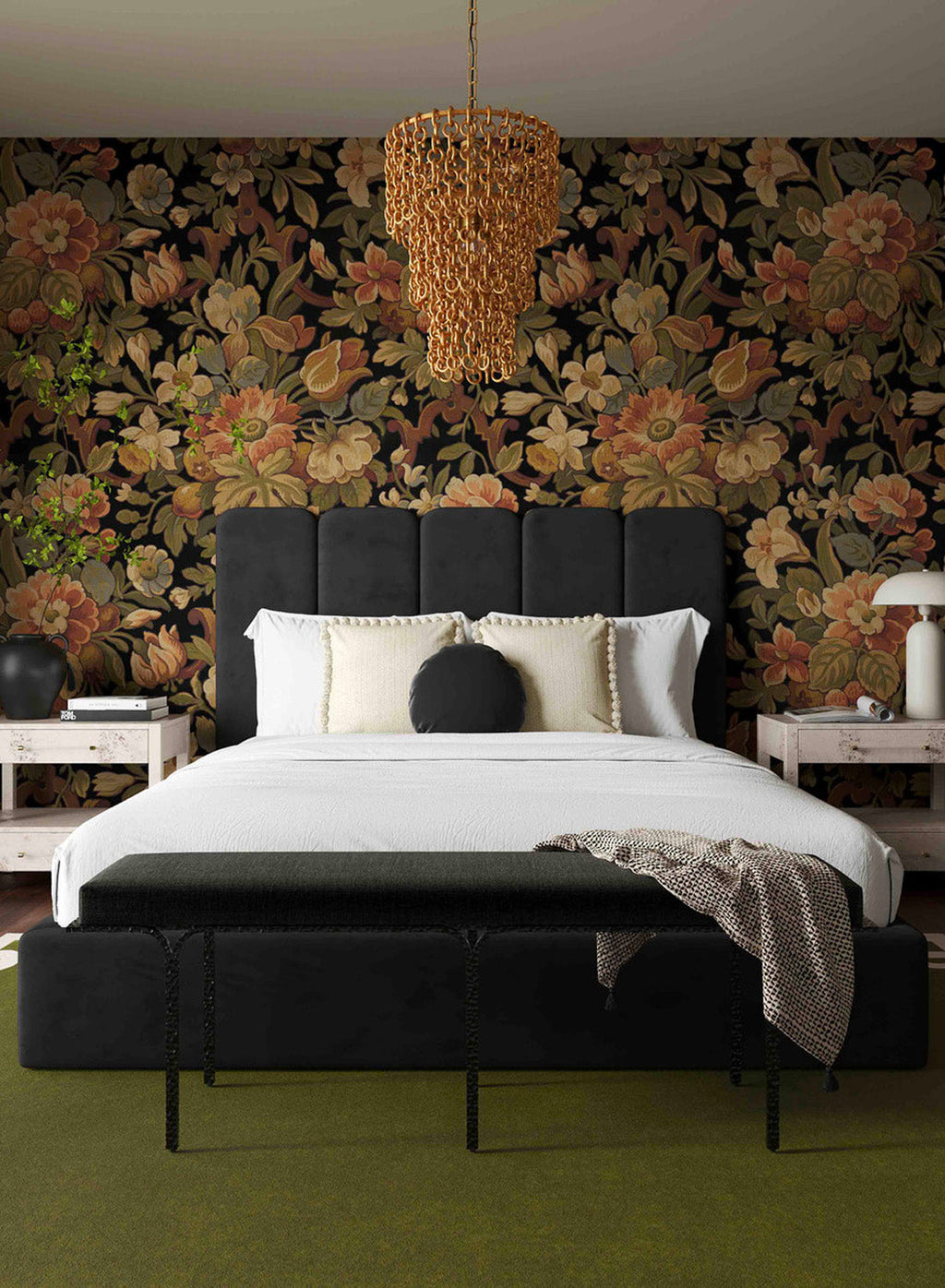 Parav Velvet Bed, black