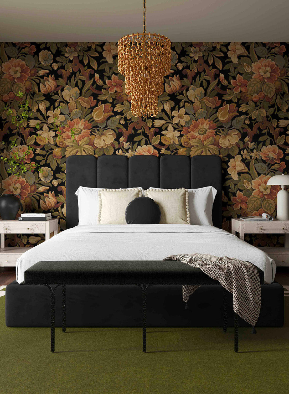 Parav Velvet Bed, black