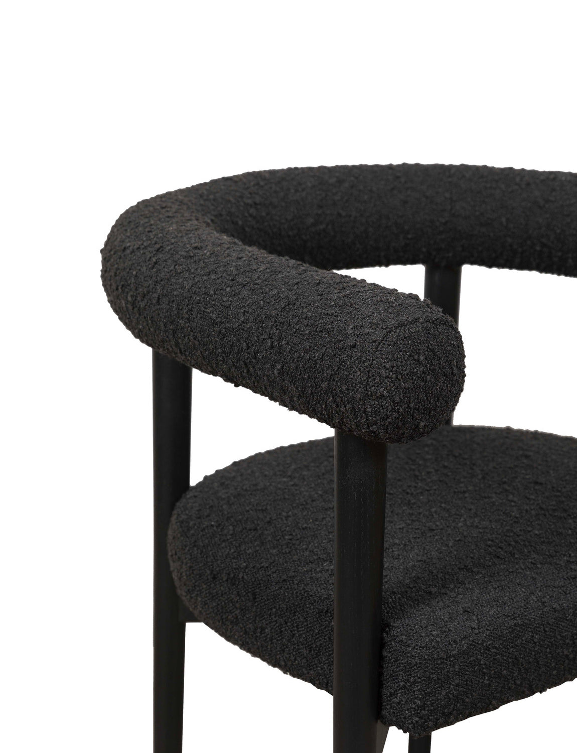 Almond Boucle Dining Chair
