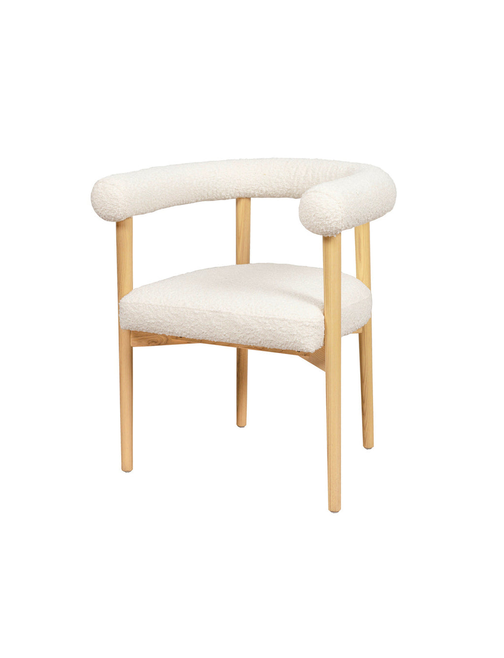 Almond Boucle Dining Chair