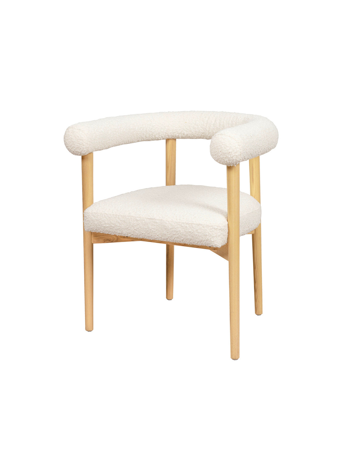 Almond Boucle Dining Chair