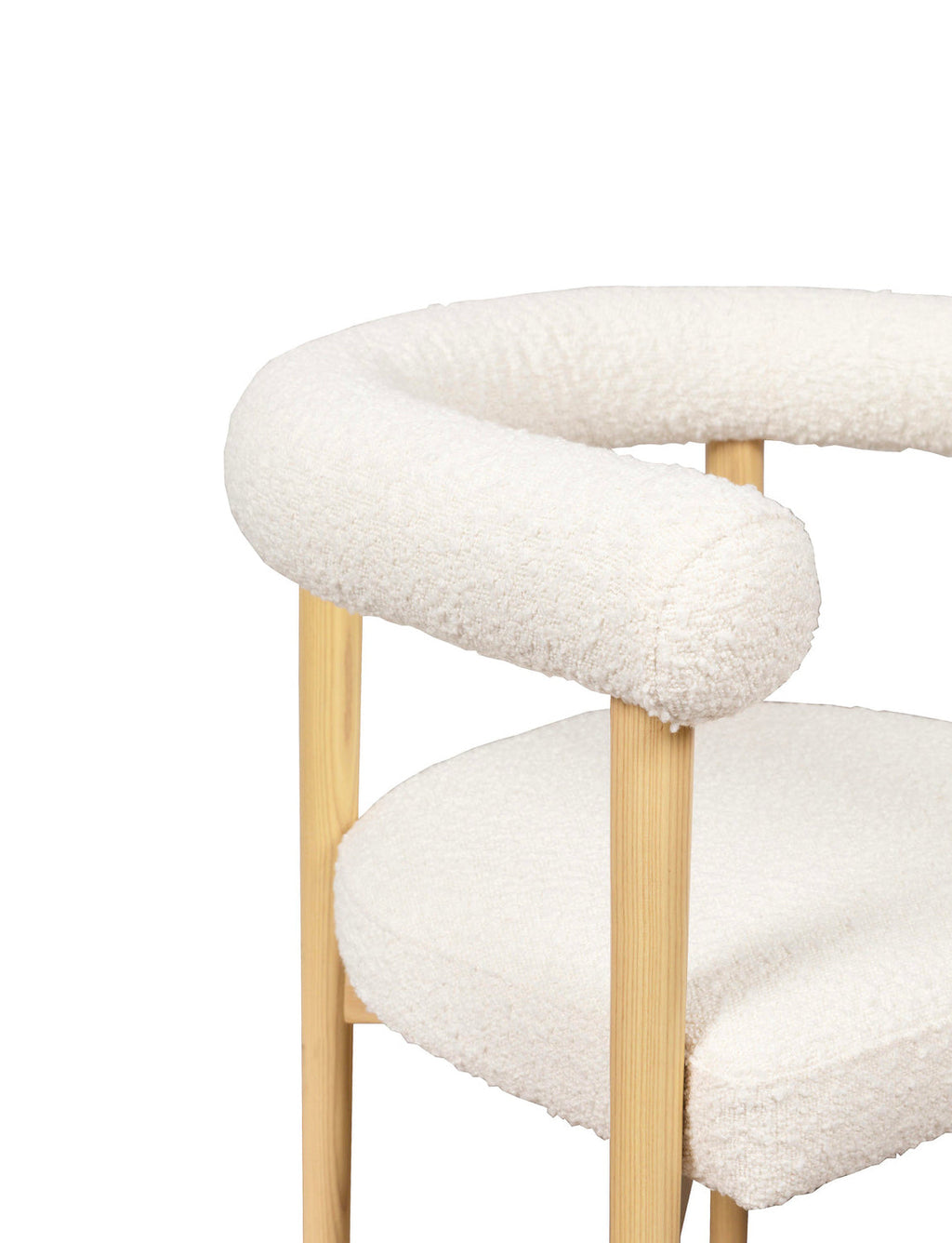 Almond Boucle Dining Chair
