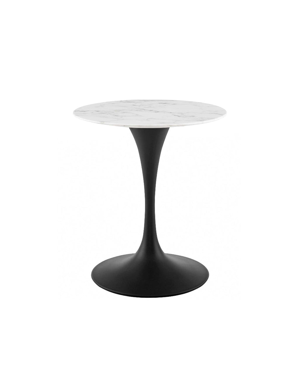 Lily Round Marble 54 Dining Table, black base