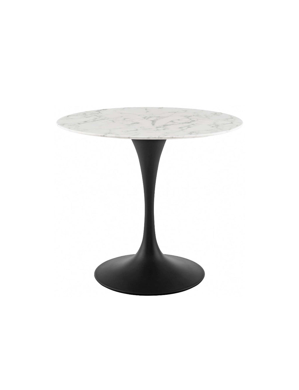Lily Round Marble 36 Dining Table, black base