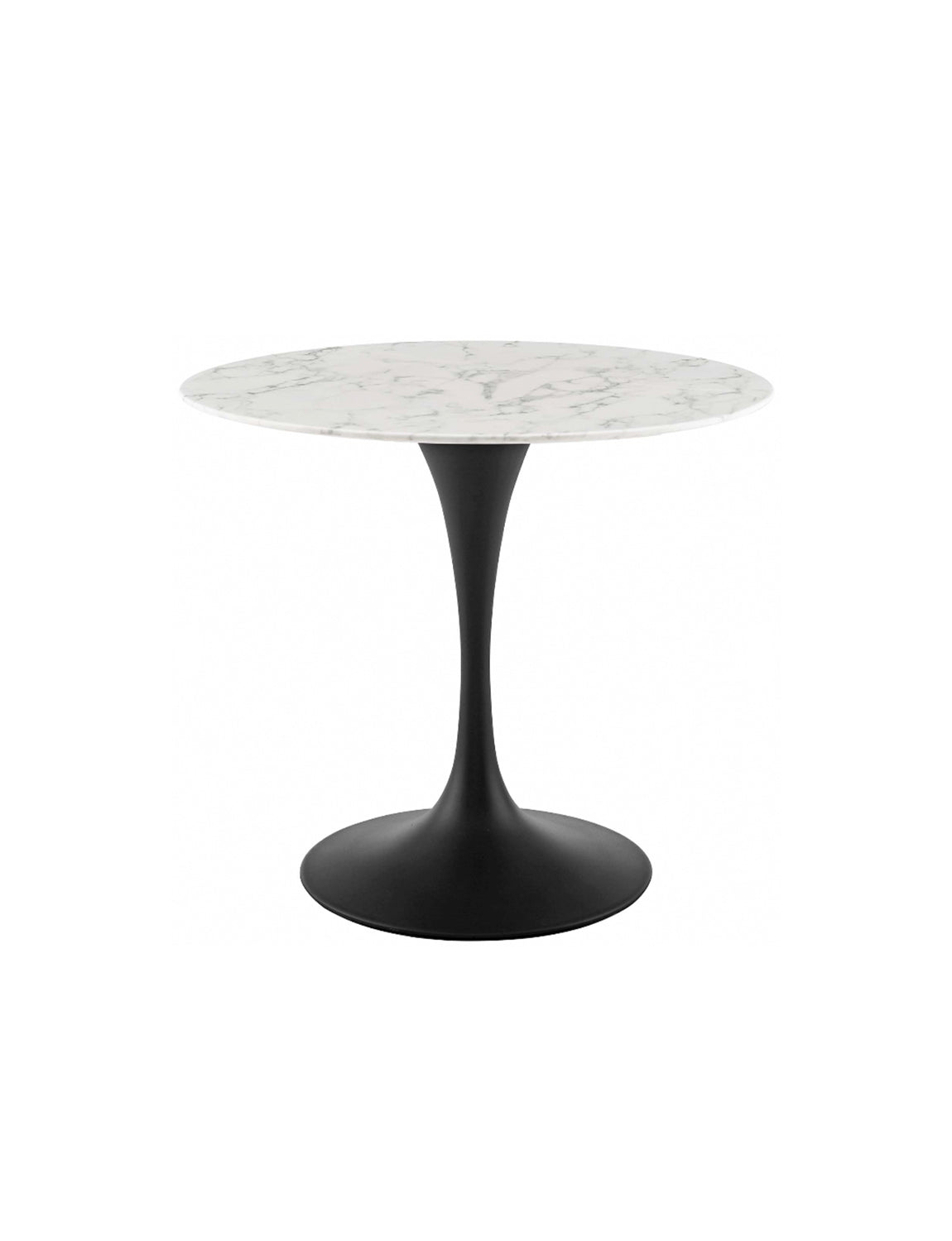 Lily Round Marble 36 Dining Table, black base
