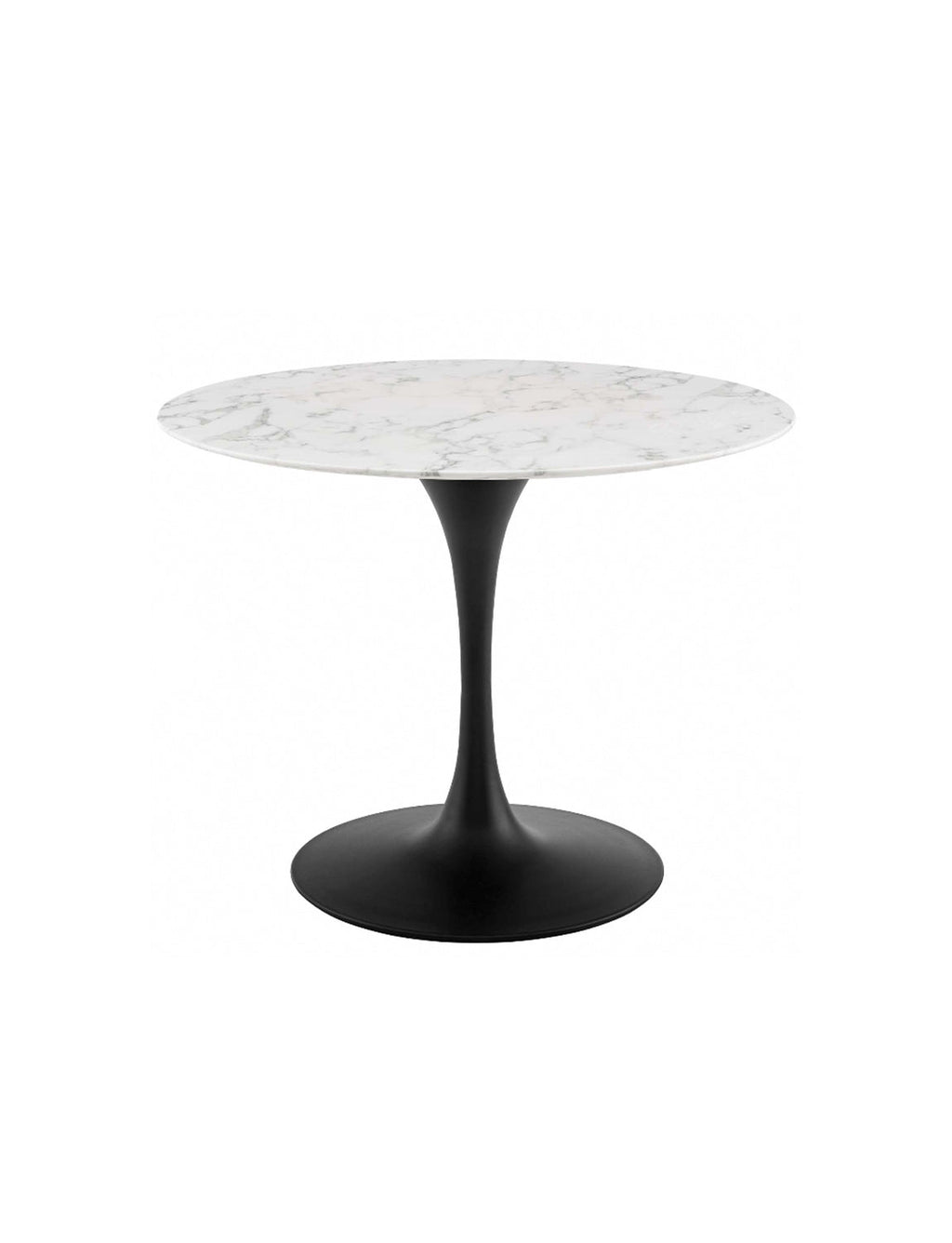 Lily Round Marble 54 Dining Table, black base