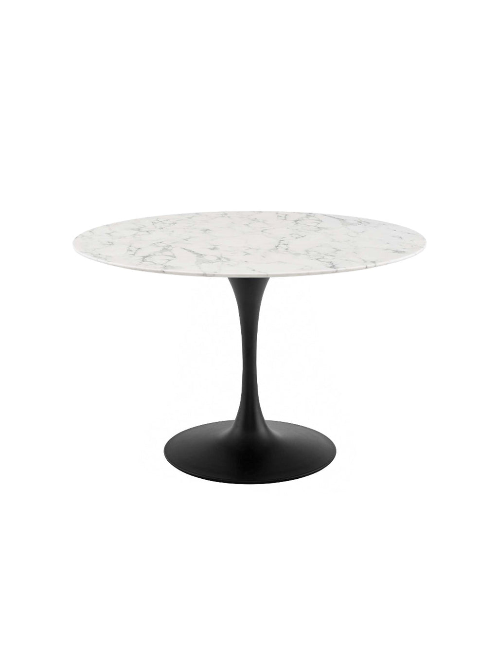 Lily Round Marble 60 Dining Table, black base