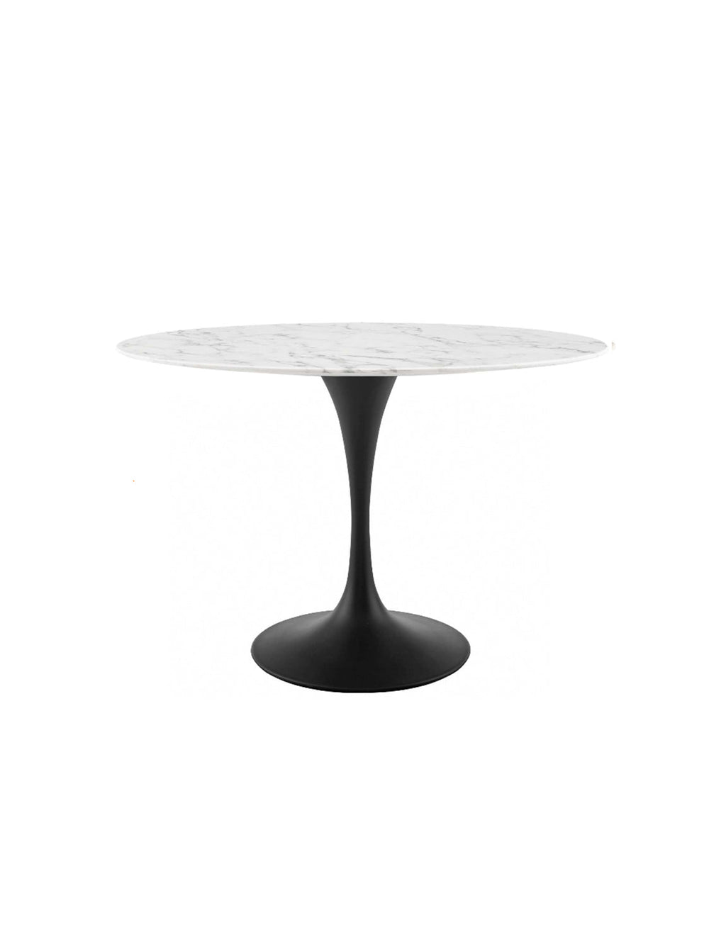 Lily Oval Marble Dining Table, black base