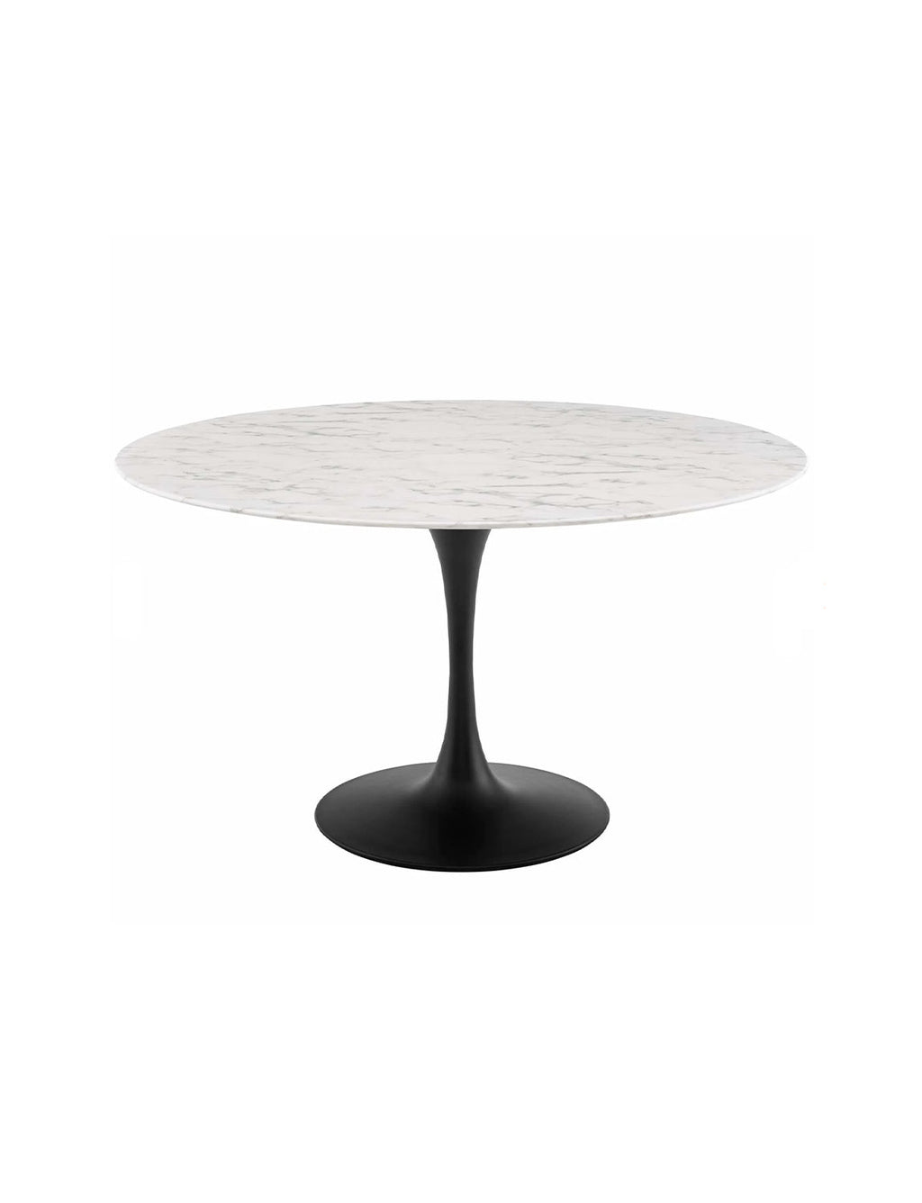 Lily Round Marble 60 Dining Table, black base