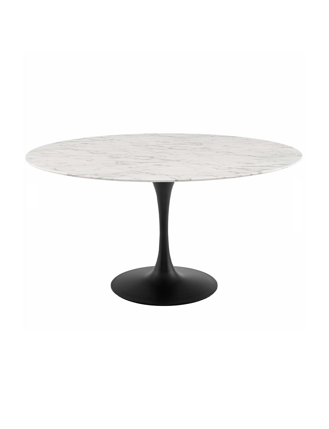 Lily Round Marble 36 Dining Table, black base