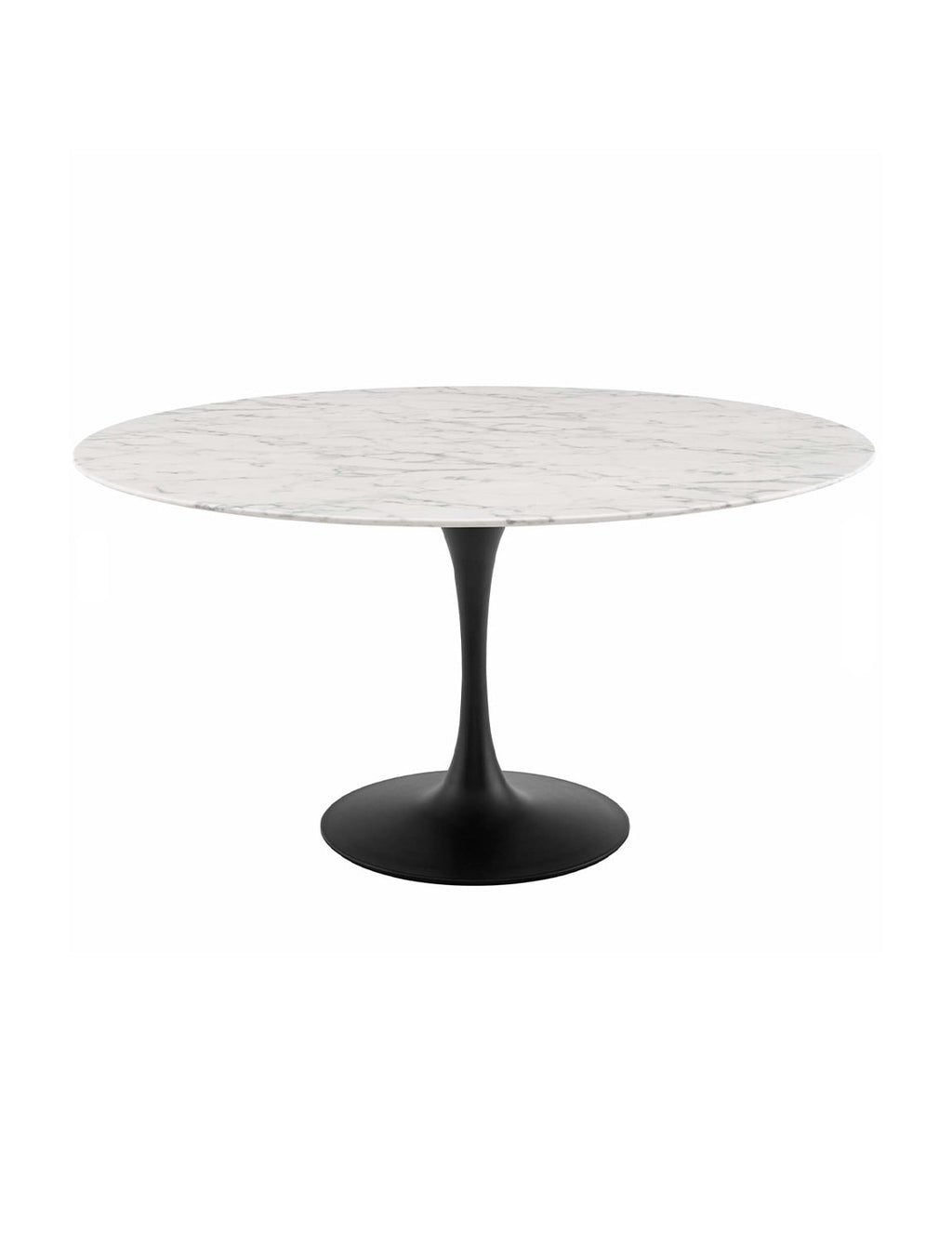 Lily Round Marble 48  Dining Table, black base