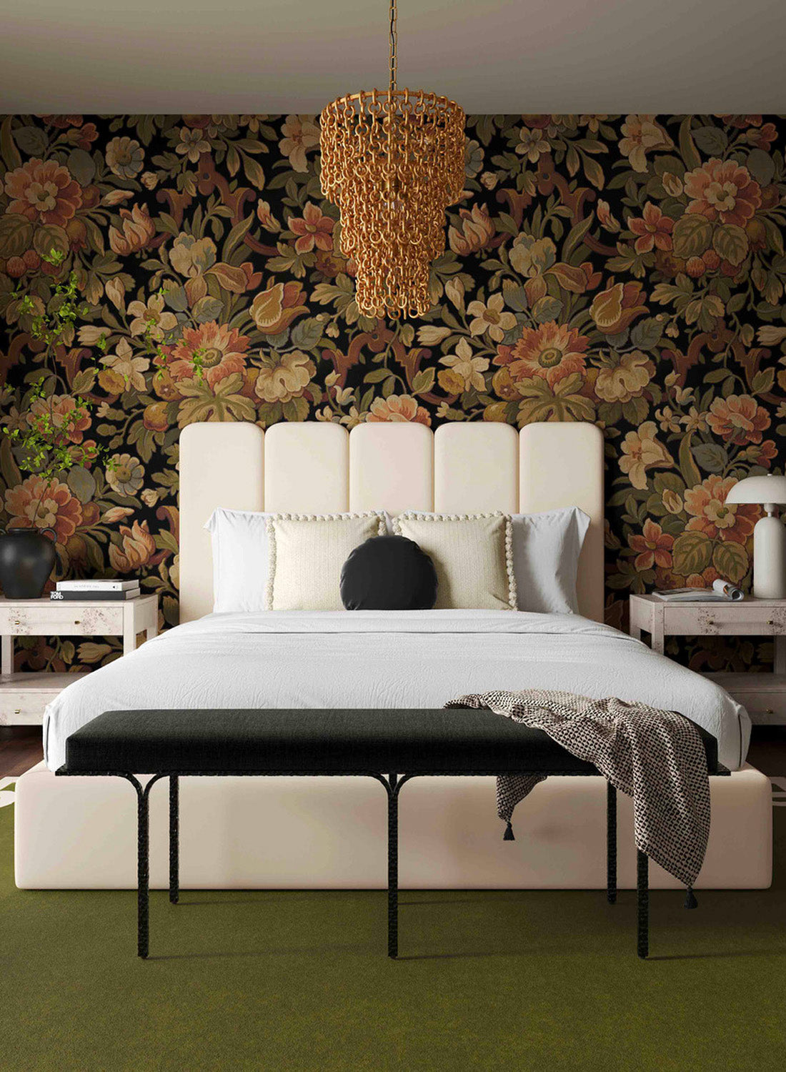 Parav Velvet Bed, cream