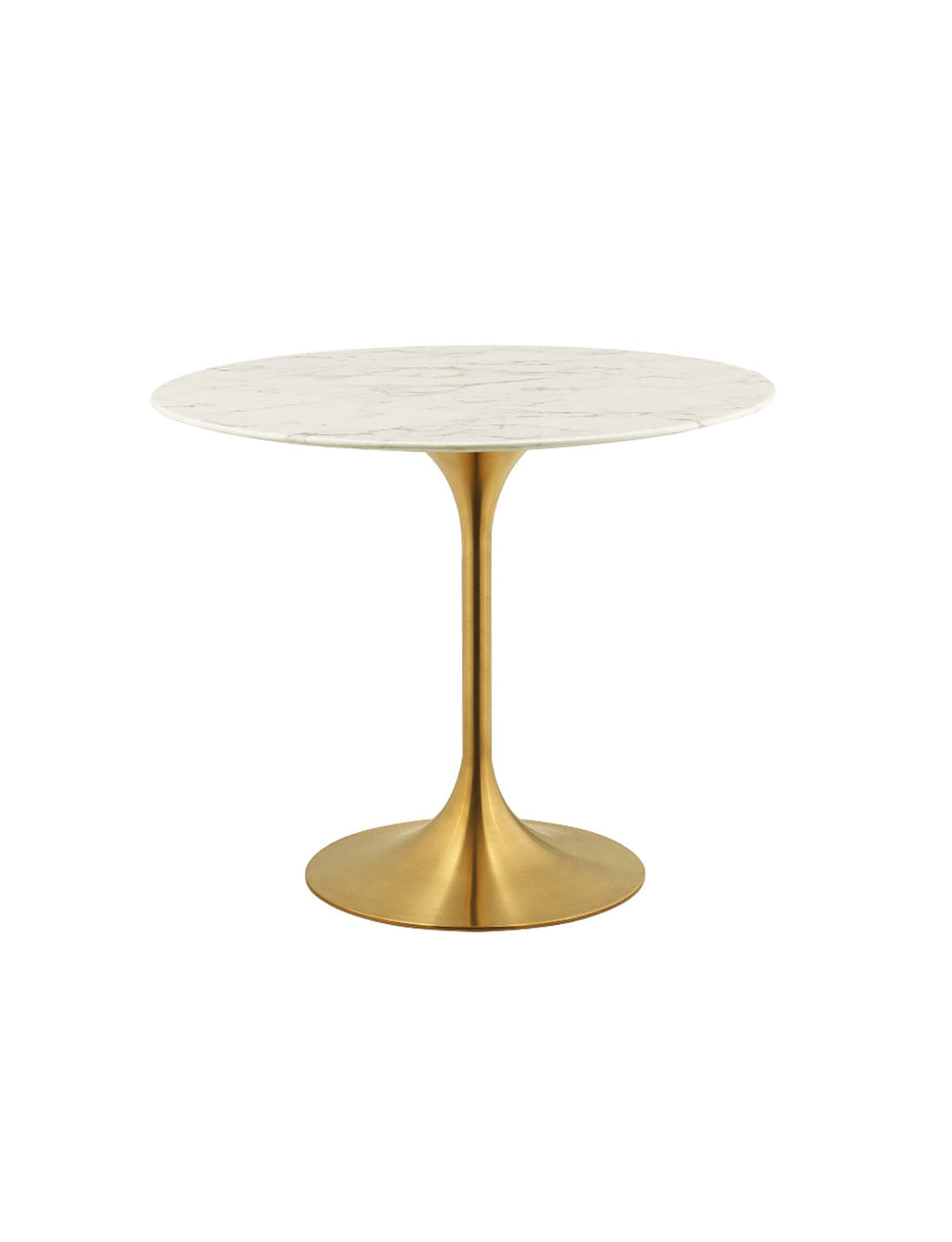 Lily Round Marble 60 Dining Table, gold base