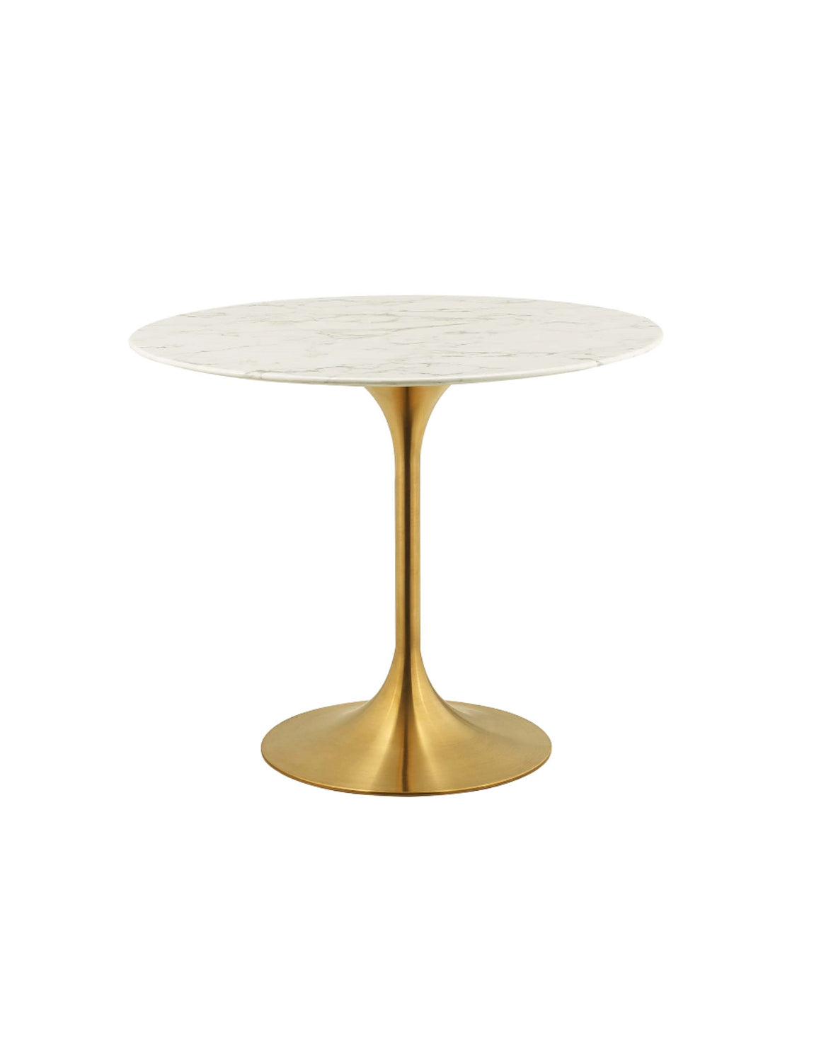 Lily Round Marble 28 Dining Table, gold base