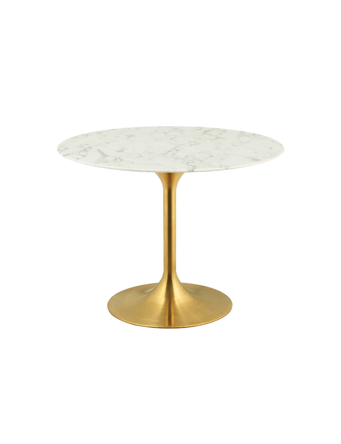 Lily Round Marble 54 Dining Table, gold base