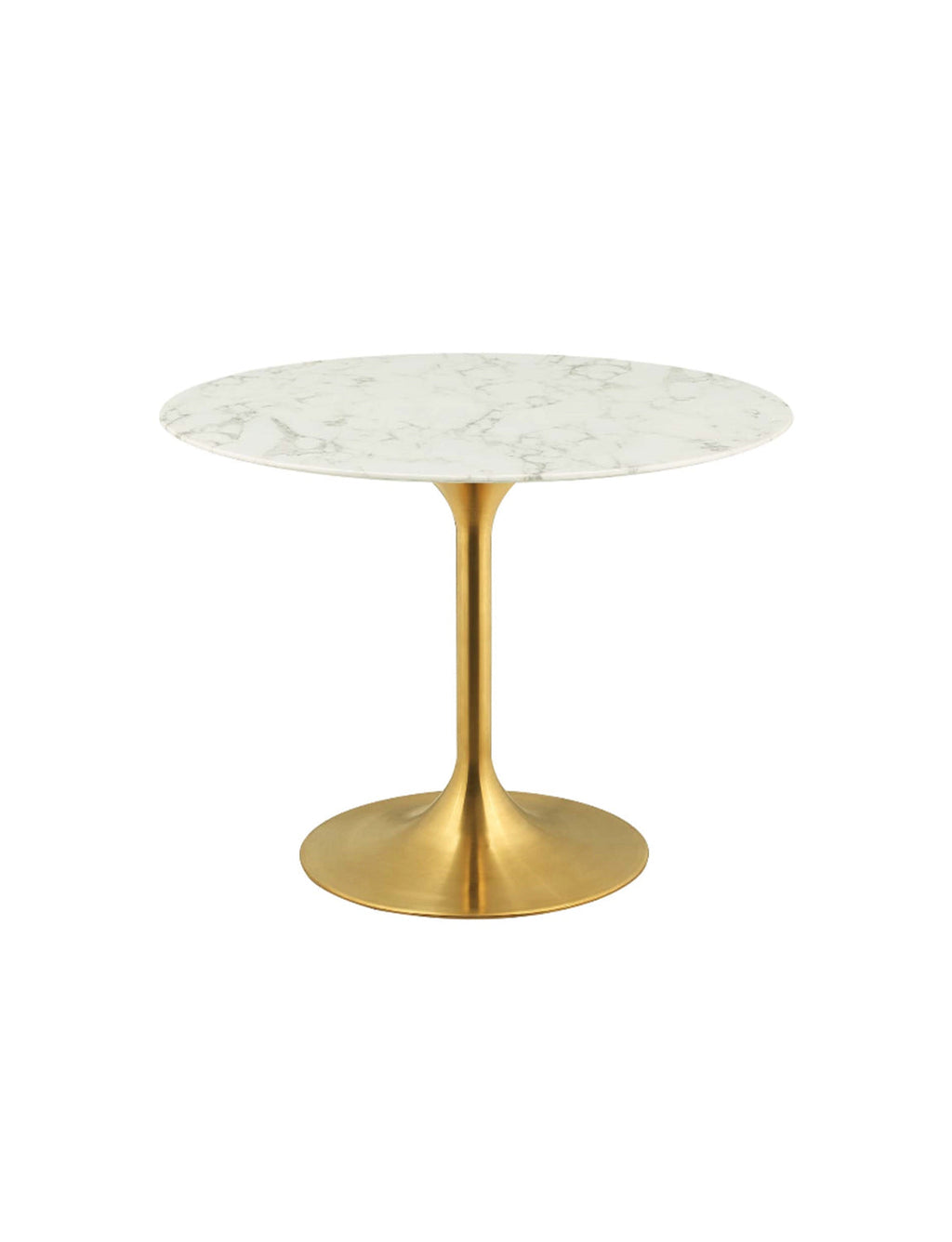 Lily Round Marble 48 Dining Table, gold base