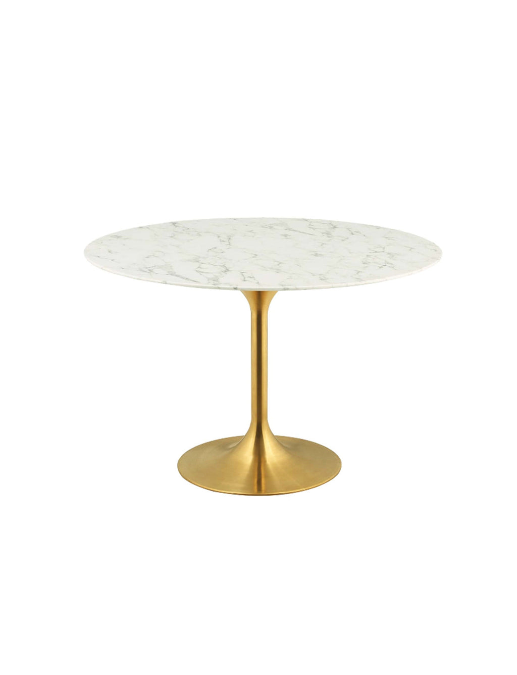 Lily Round Marble 48 Dining Table, gold base