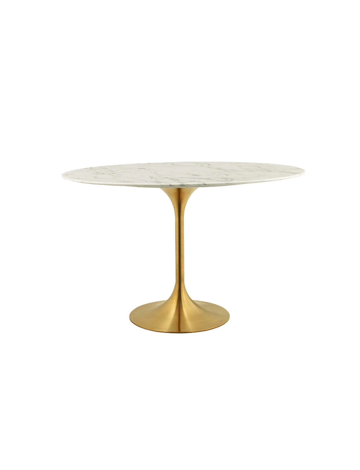Lily Oval Marble 54 Dining Table, gold base