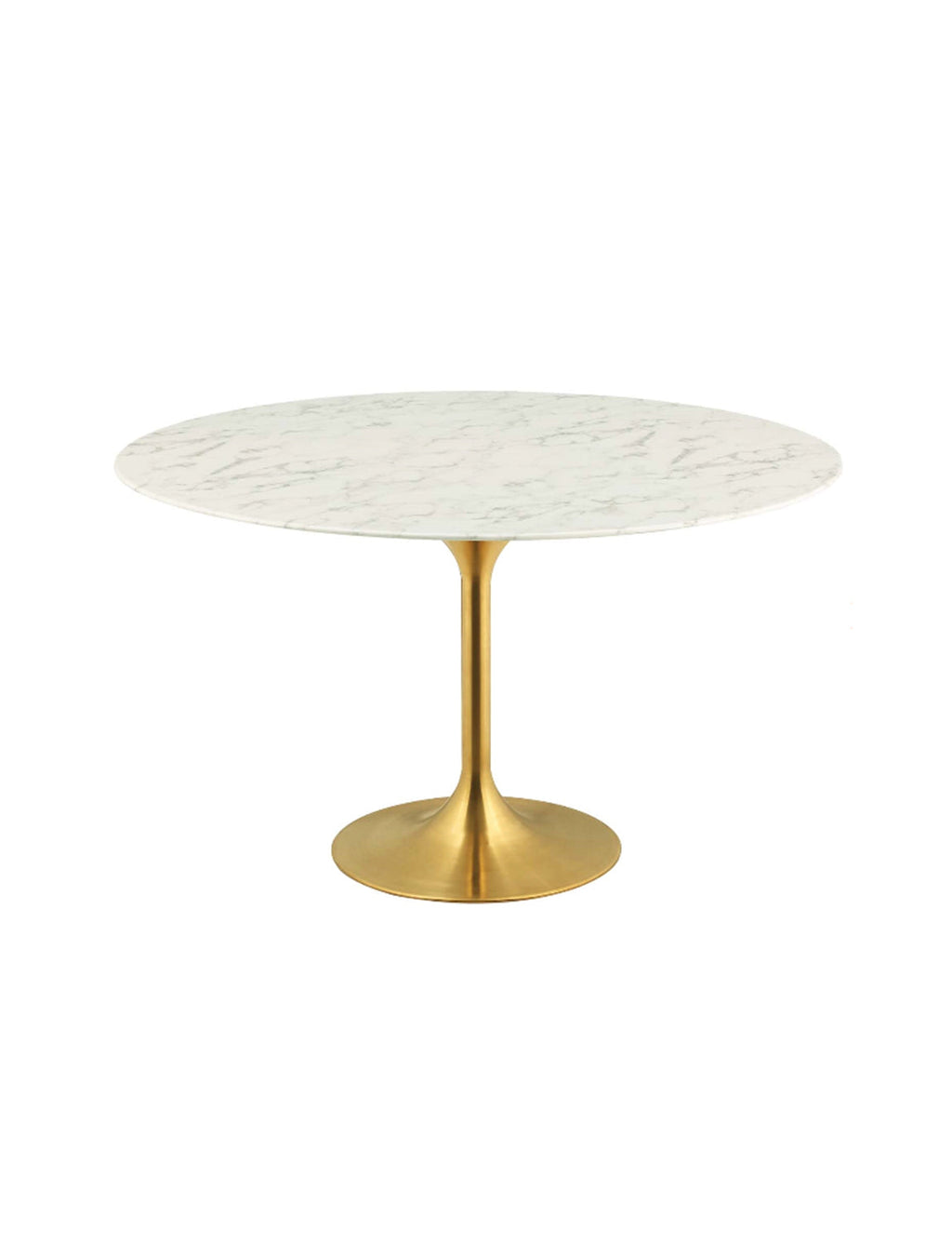 Lily Round Marble 48 Dining Table, gold base