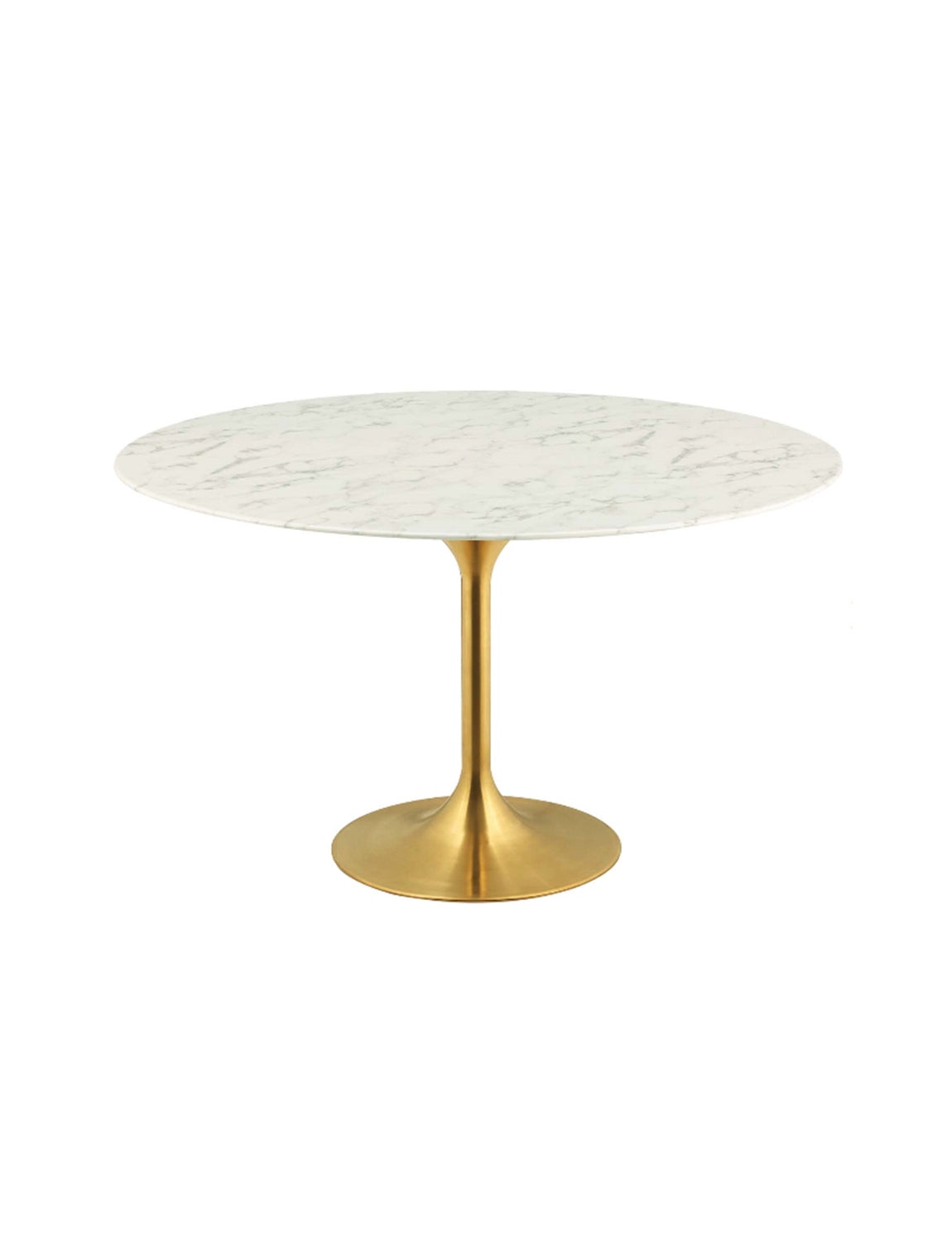 Lily Round Marble 48 Dining Table, gold base