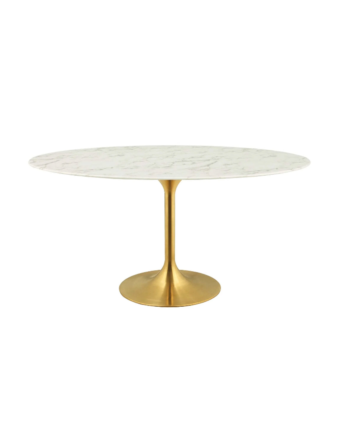 Lily Oval Marble 48 Dining Table, gold base