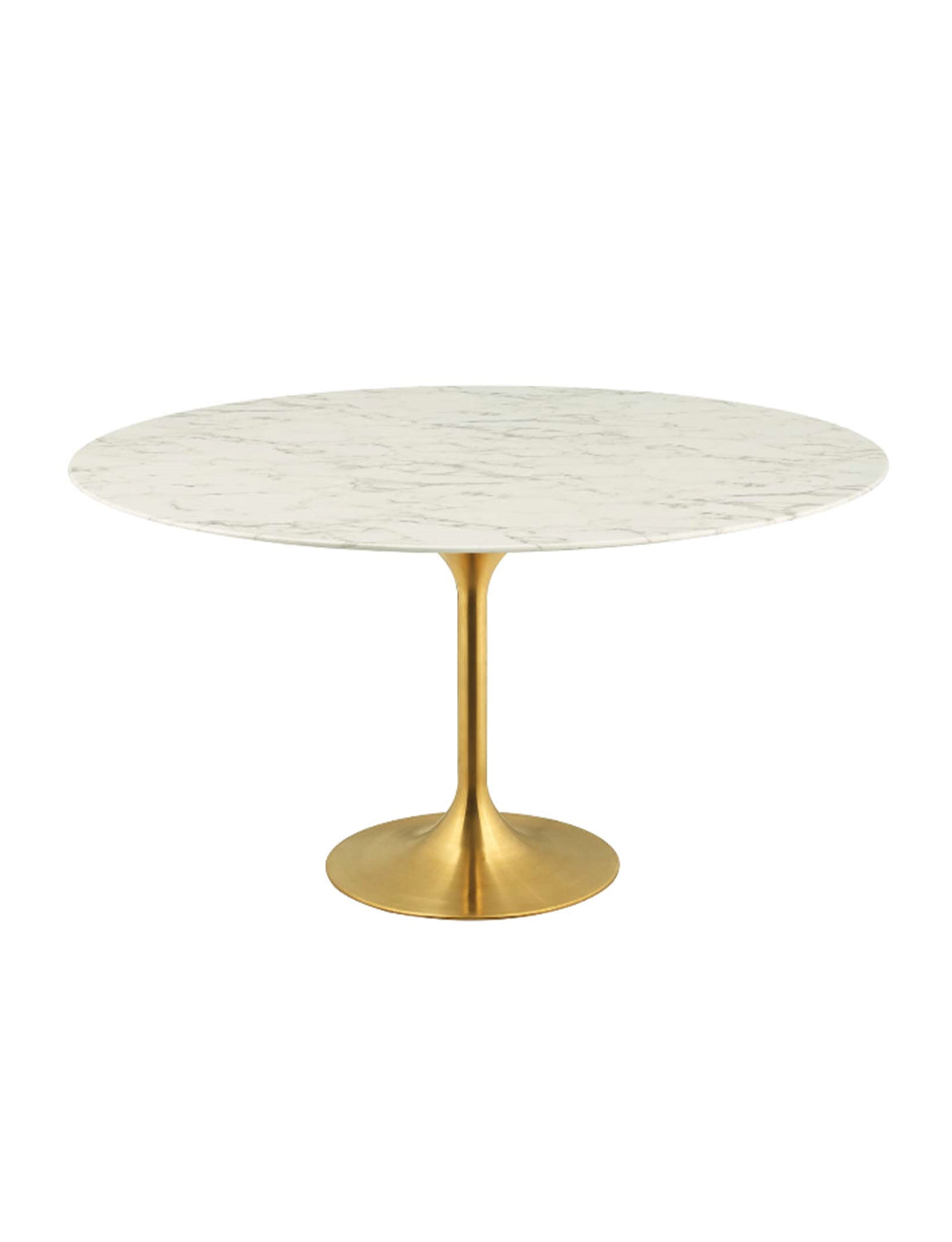Lily Round Marble 60 Dining Table, gold base