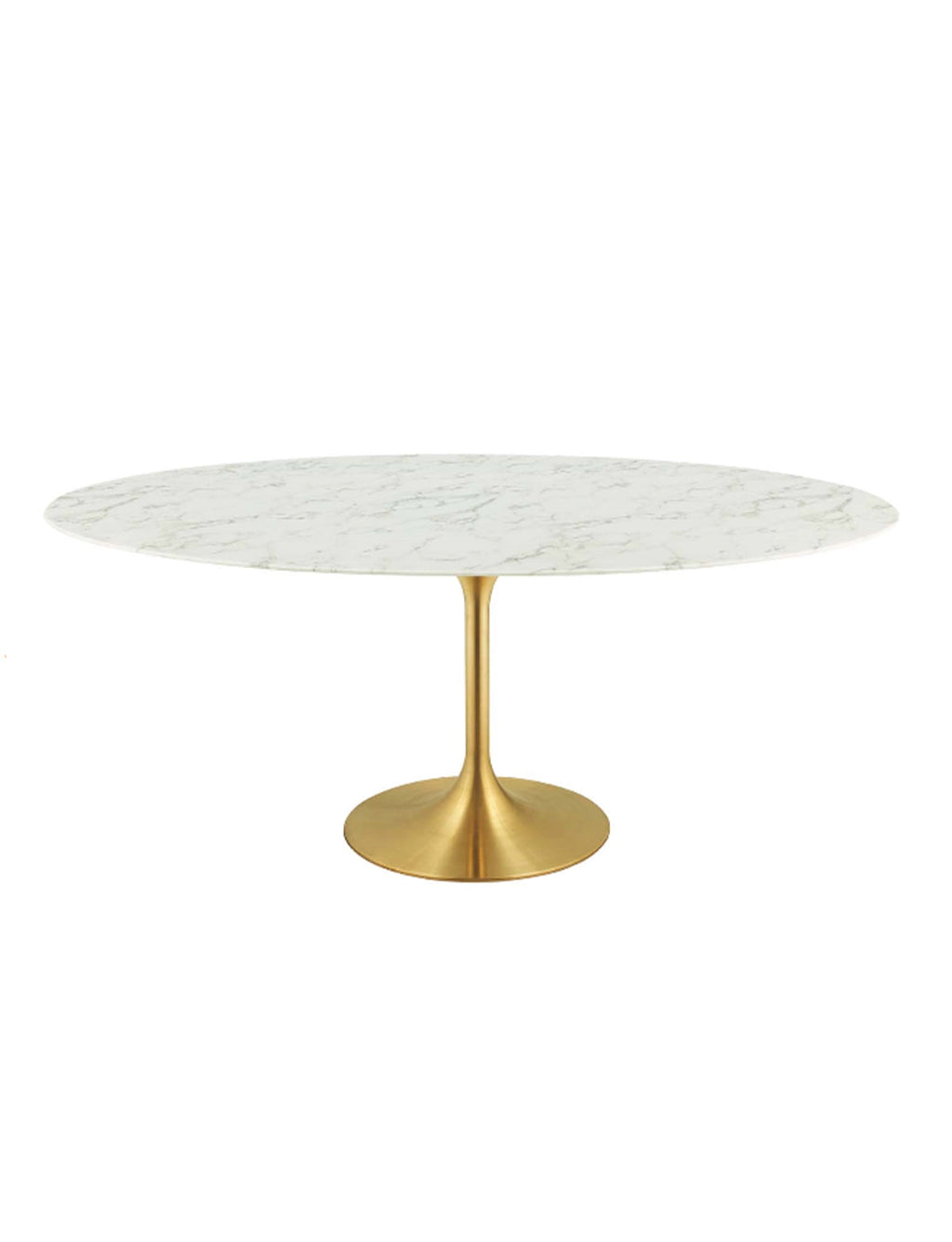 Lily Oval Marble 48 Dining Table, gold base