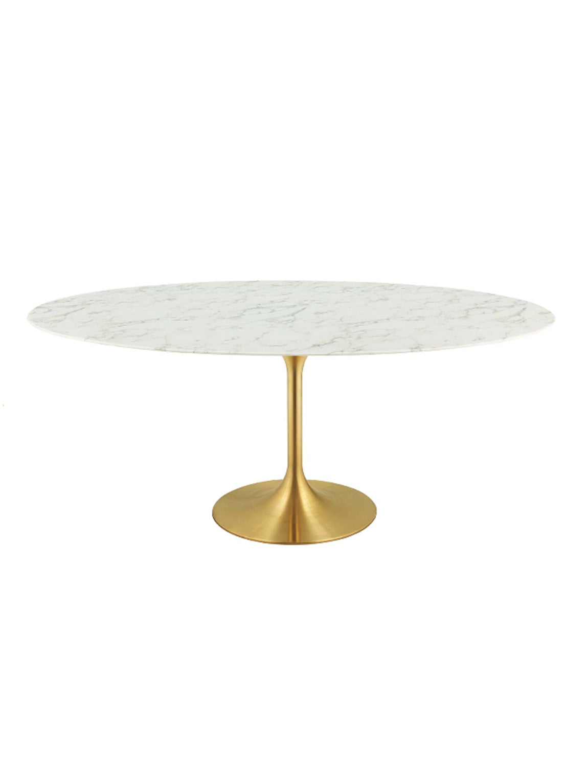 Lily Oval Marble 48 Dining Table, gold base