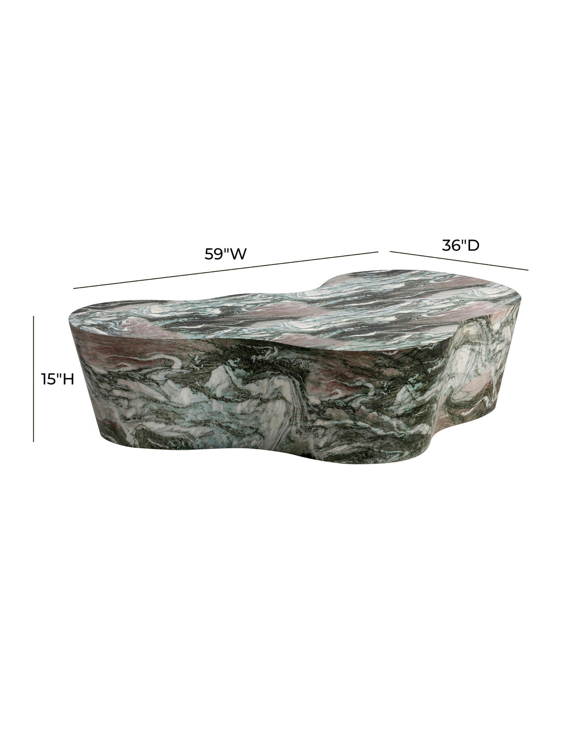 Arizona Grey/Blush Faux Marble Coffee Table