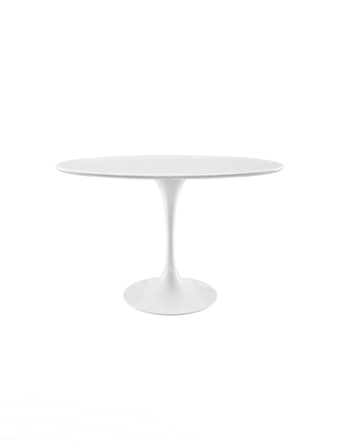 Lily White Oval 48 Dining Table, white base