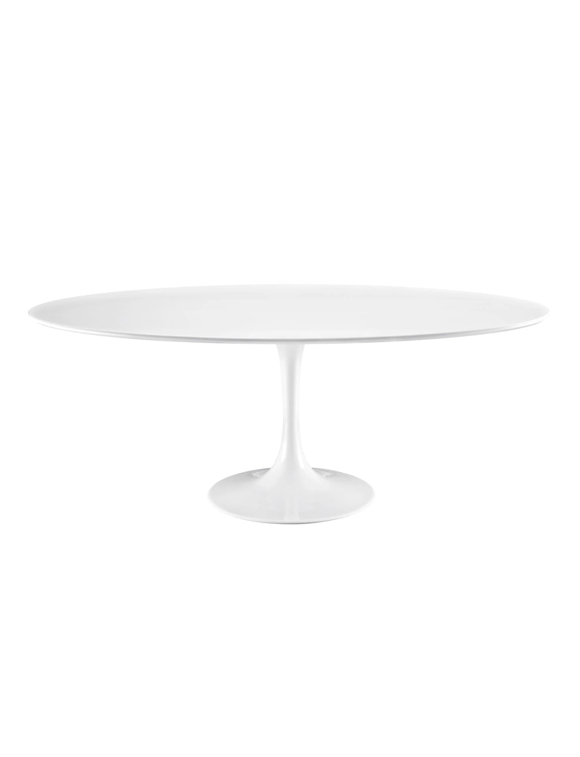 Lily White Oval 78 Dining Table, white base