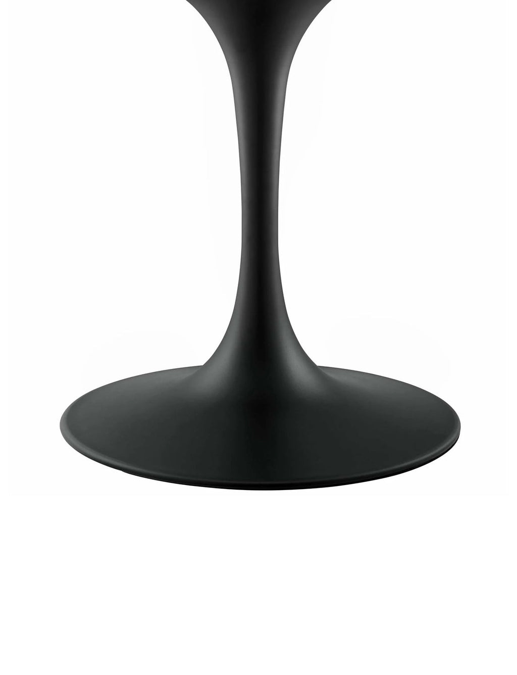 Lily White Oval 78 Dining Table, black base