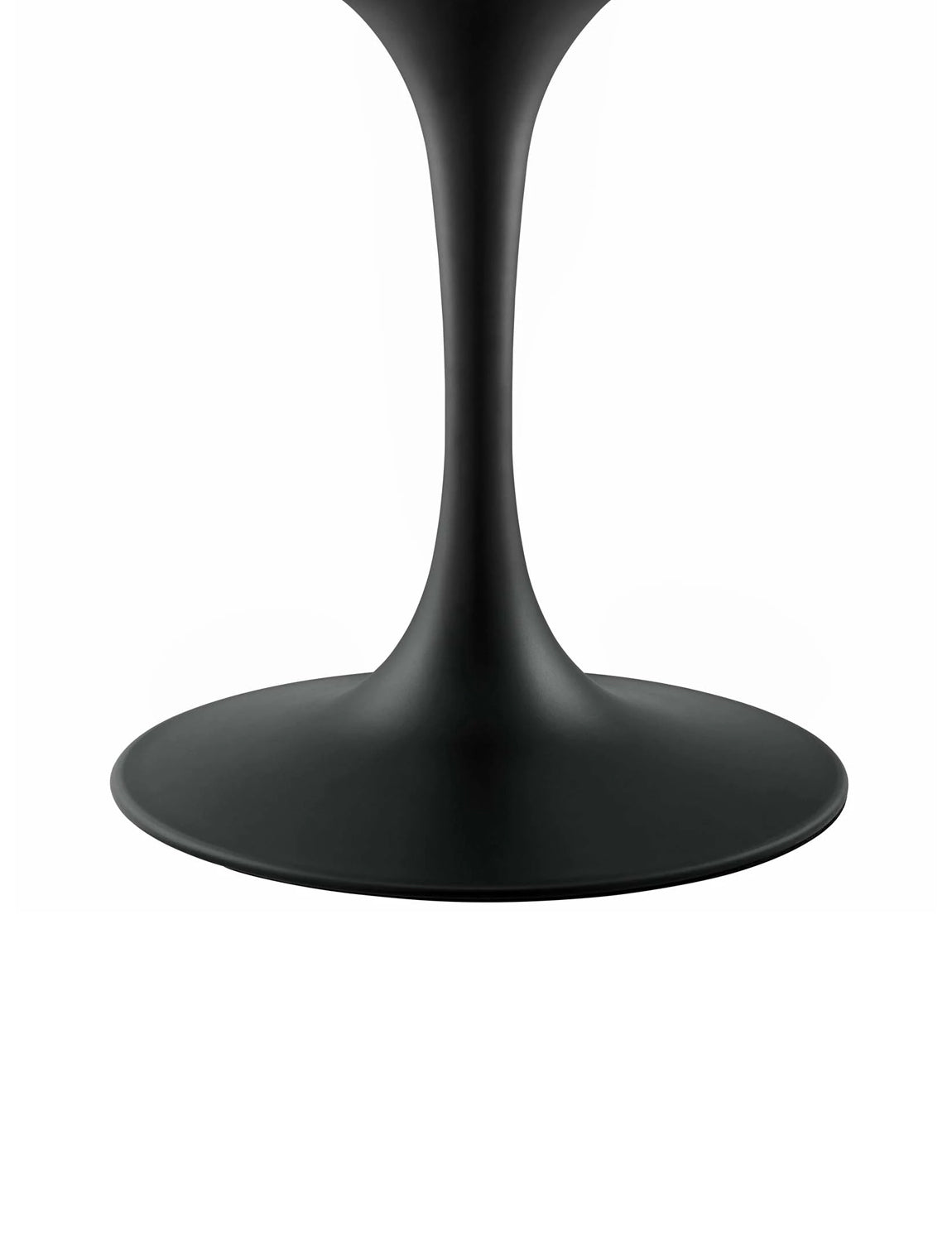Lily White Oval 78 Dining Table, black base