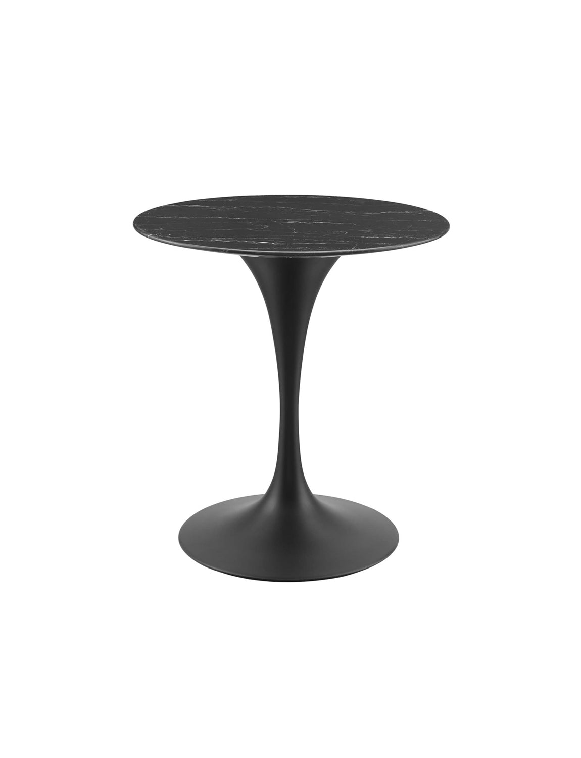 Lily Round Black Marble 48 Dining Table, black base