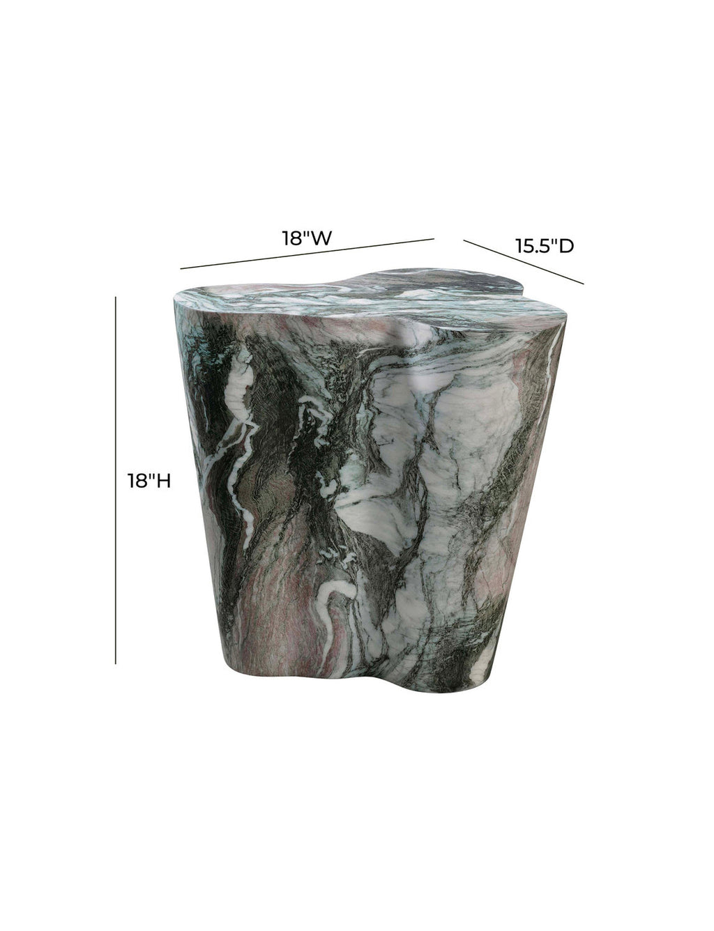 Arizona Grey/Blush Faux Marble Side Table