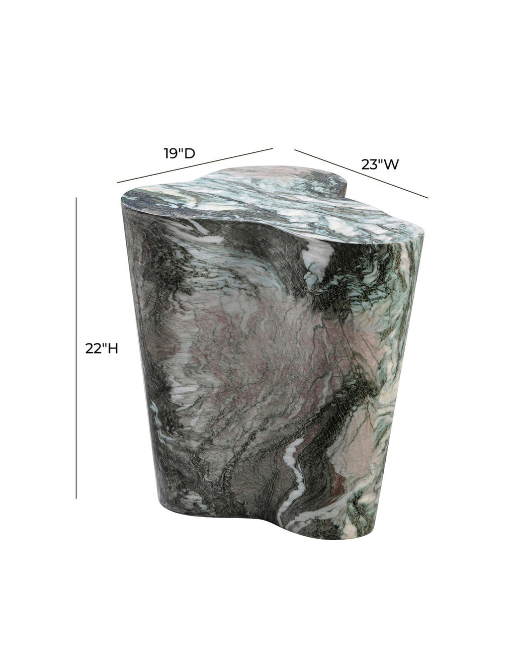 Arizona Grey/Blush Faux Marble Side Table