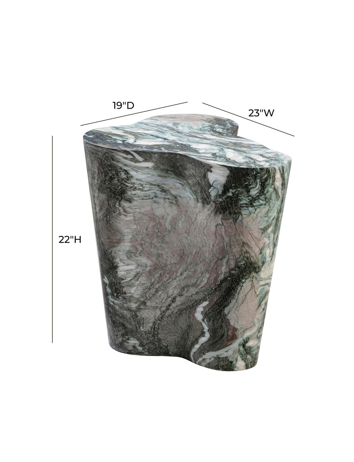 Arizona Grey/Blush Faux Marble Side Table