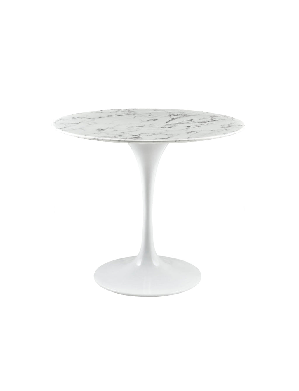 Lily Round Marble 40 Dining Table, white base
