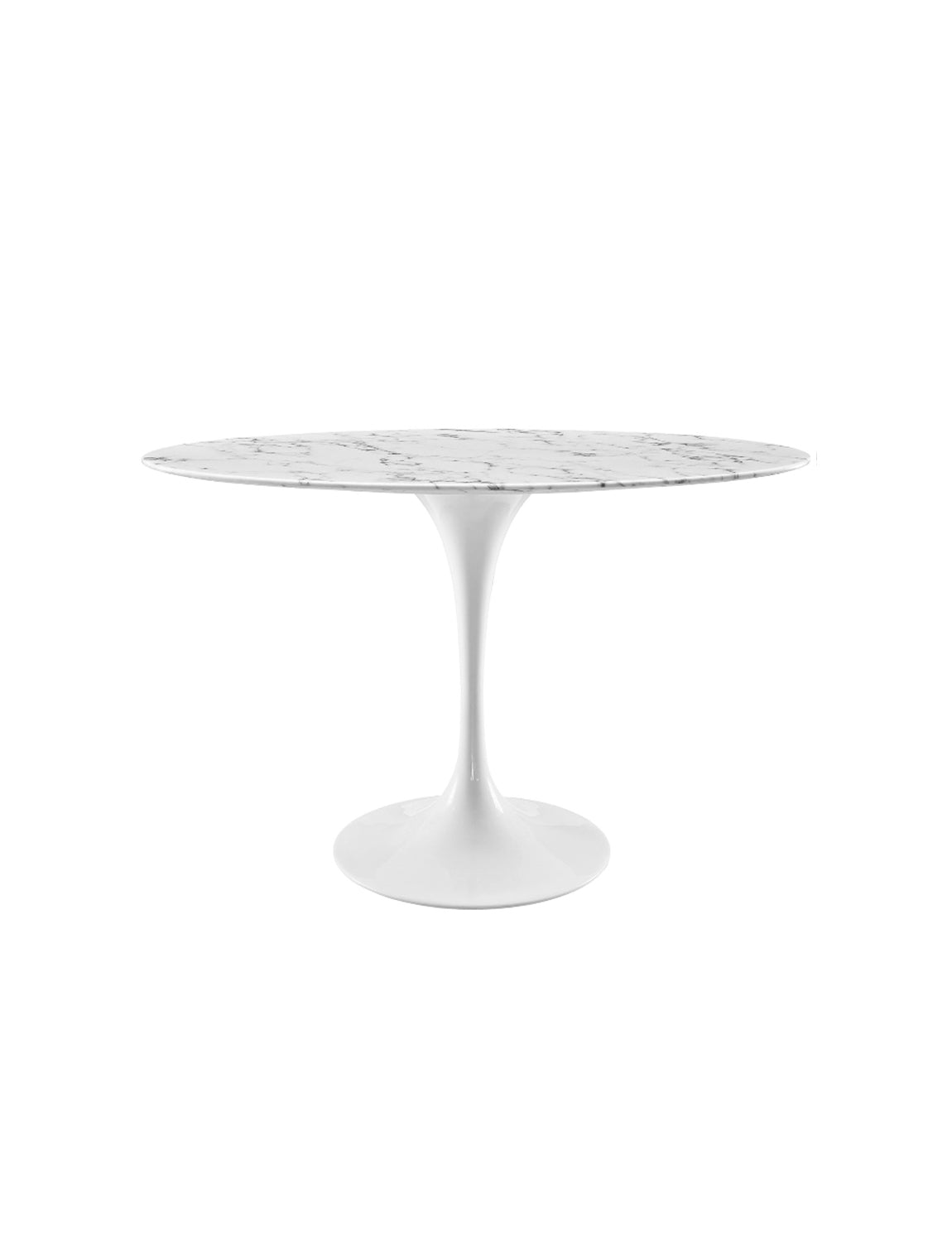 Lily Round Marble 40 Dining Table, white base
